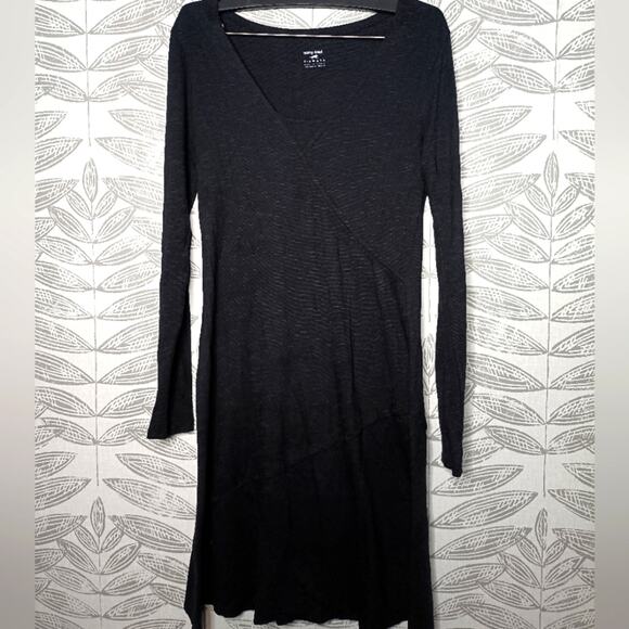 Horny Toad oblique V Dress Black Long Sleeve Modest - Picture 1 of 7